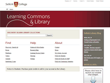 Tablet Screenshot of library.selkirk.ca